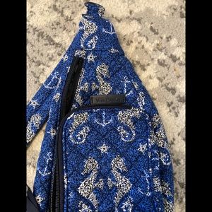 Vera Bradley Sling Backpack in Seahorse of Course pattern